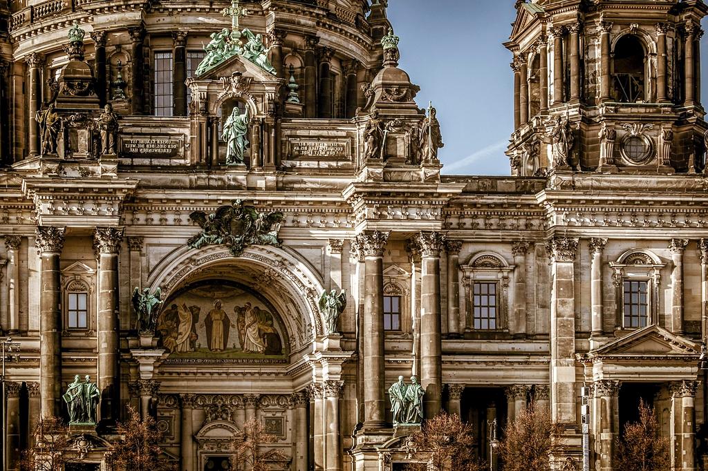 Historic district with vintage architecture